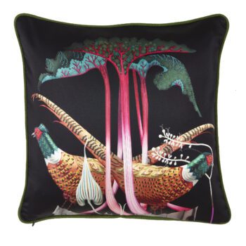 Siidist padjakate Pheasants and Rhubarbs 50x50cm