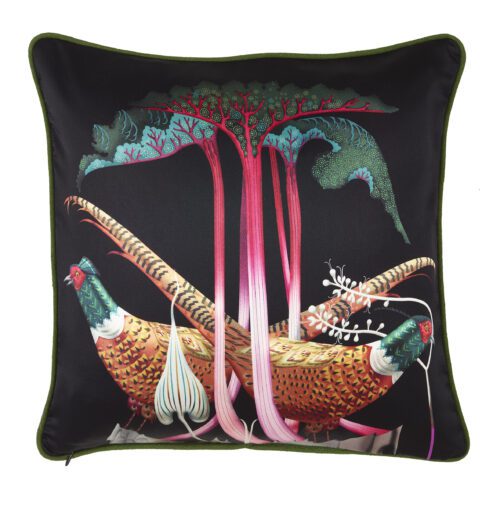 Siidist padjakate Pheasants and Rhubarbs 50x50cm