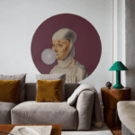 Seinakleebis Woman with Bubble Gum Eggplant