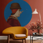 Seinakleebis Man with Clip blue